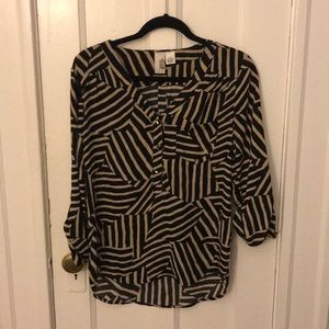 Black and white blouse